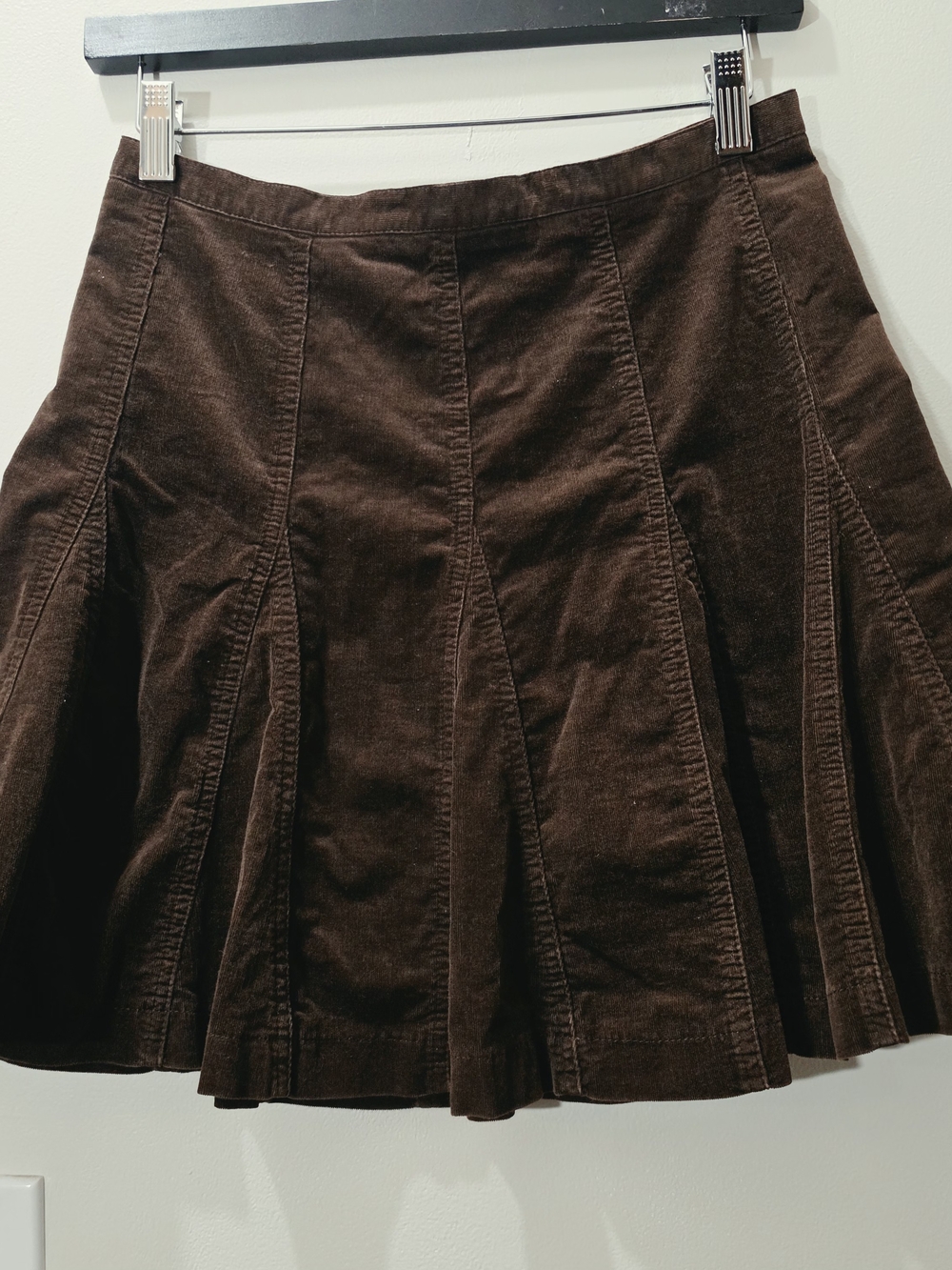 dELiA*s Choco Brown Corduroy Cotton Aline Mini Skirt Size S Whimsigoth 90s Y2k - Picture 2 of 6